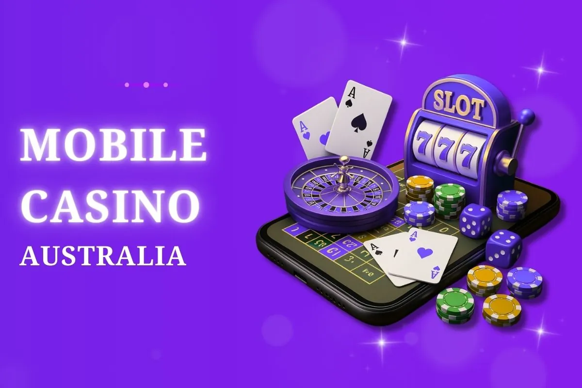 Mobile casino interface showcasing games and promotions for Australian players on a smartphone screen.